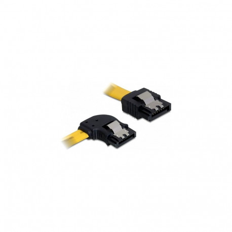 "Delock SATA 3 Gb/s Kabel gerade auf links gewinkelt 50 cm gelb"