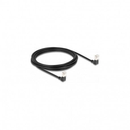 Delock RJ45 võrgukaabel Cat.6A S/FTP õhuke 90° alla suunatud nurga all 3 m must