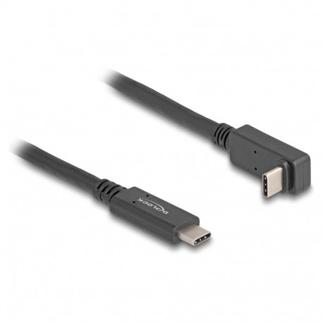 Delock USB 10 Gbps kaabel USB Type-C™ pistikutega, üles/alla nurgaga, 1 m, 4K PD 60 W E-Markeriga