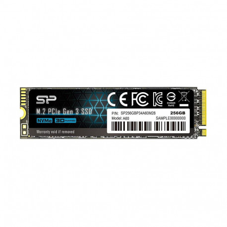 "M.2 256GB Silicon Power P34A60 - intern - 2280 - PCIe 3.0 x4 (NVMe)"
