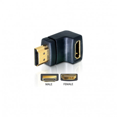 "Adapter HDMI Stecker zu HDMI Buchse 90° unten"