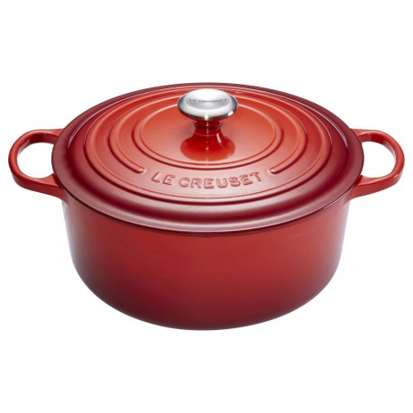"Le Creuset Signature Bräter rund 26 cm kirschrot"