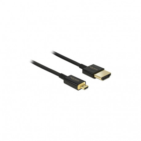 "Kabel High Speed HDMI mit Ethernet - HDMI-A Stecker > HDMI Micro-D Stecker 3D 4K 1 m Slim High Qual