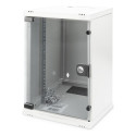 "DIGITUS Wandschrank Compact 9HE 254mm 10"" Glastür grau"