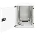 "DIGITUS Wandschrank Compact 9HE 254mm 10"" Glastür grau"