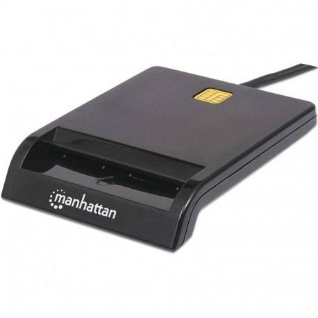 Manhattan USB-A kontaktiga kiipkaardilugeja, 12 Mbps, hõõrdetüübiga ühilduv, väline, Windows või Mac