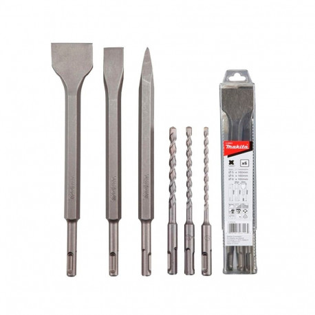 SDS+ Bohrer- und Meißel-Set, Meißel- & Bohrer-Satz (6-teilig)