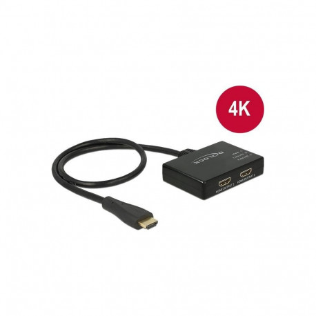 Splitter 1x HDMI Stecker > 2x HDMI out 4K, HDMI Splitter (schwarz, 60cm)