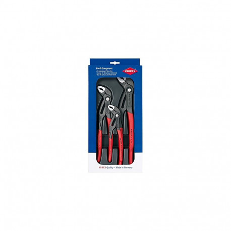 Cobra Zangen-Set 00 20 09 V02, 3-teilig (rot, gezahnte Griffflächen, integrierter Klemmschutz)