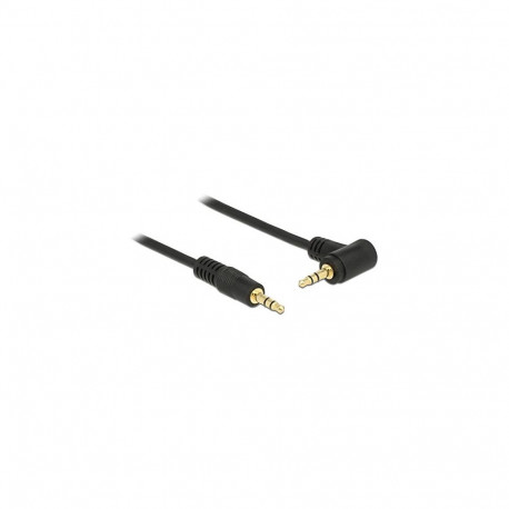 audiokaabel 3,5mm pistik > 3,5mm pistik 50cm nurkne, must