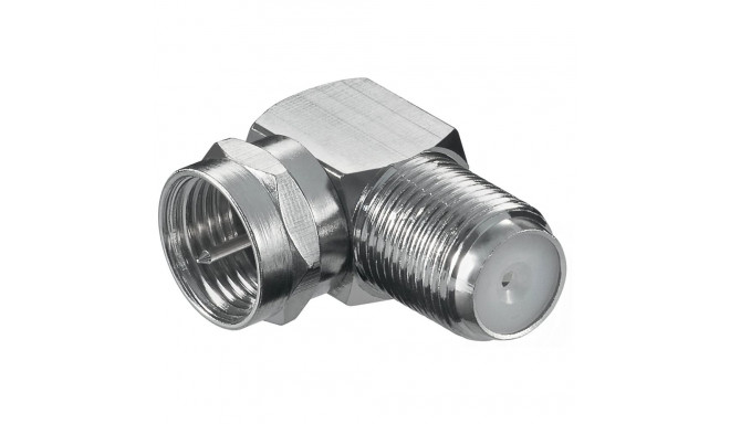 90° nurkadapter F-pistik–F-pesa, hõbe