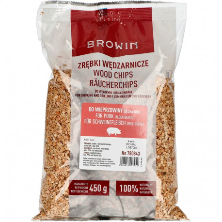 Suitsutamise/grillimise laastud, 70% lepp + 30% pöök, 450 g, klass 2 BROWIN 780843