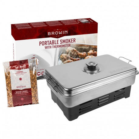 Outdoor table smoker with thermometer and woodchips 43×27.3×21 cm 3.6 kg 330010 Browin