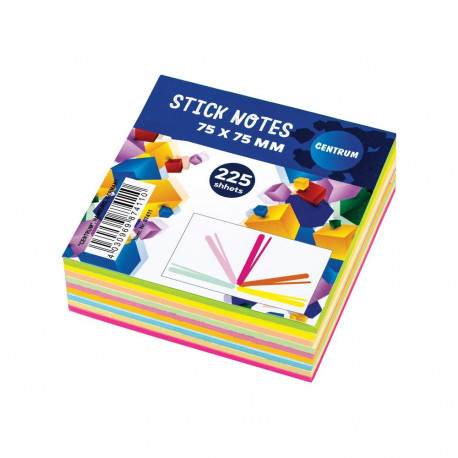 Märkmekuup 76x76mm CENTRUM assortiivärvid 225 lehte