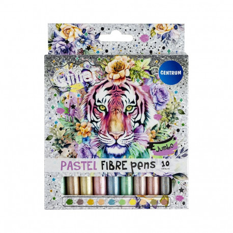 Viltpliiatsid Centrum Glitter 10 pastellvärvi jumbo