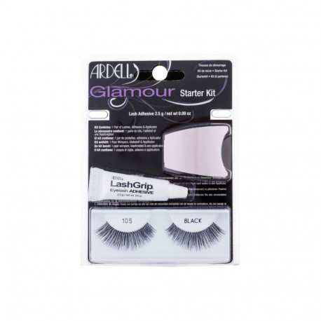 Ardell Glamour 105 (1ml) (Black) (1 pair of Lashes + Adhesive LashGrip 2,5 g + Applicator)