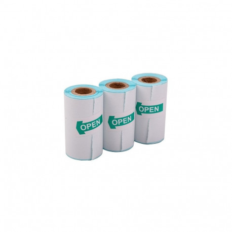 Sticker Paper for Thermal Label Printer, D30mm x 52mm, 3 rolls