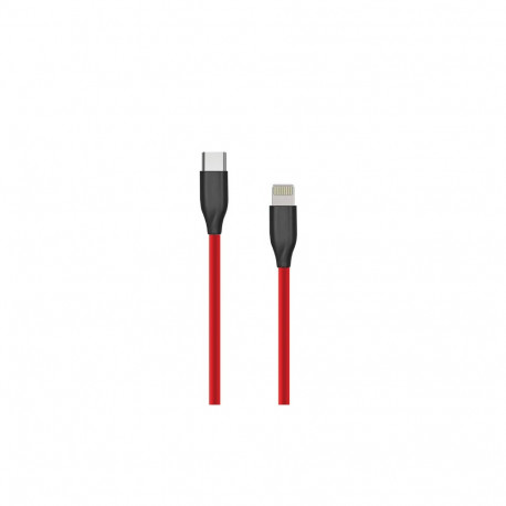Silicone Cable USB Type C - Lightning, 1m (red)