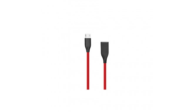 Silicone cable USB - Micro USB (red, 1m)