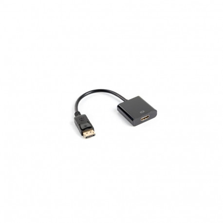 DISPLAYPORT(M) 1.2->HDMI(F) ADAPTER CABLE 10CM BLACK LANBERG
