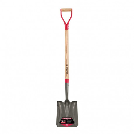 Square shovel 126cm with wooden shaft and steel D-grip handle Truper®