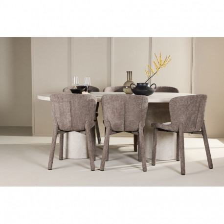 Söögilaua komplekt NARVIK laud koos ASTORIA toolidega 6-kohaline, beež