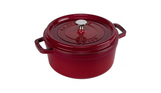 Staub Round Cocotte, 24cm Cherry Red, Cast Iron