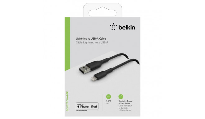 Belkin Lightning kaabel 1m, PVC, must, MFI sert.
