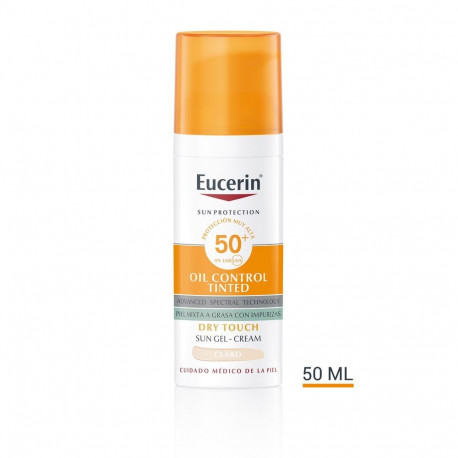 Eucerin päikesekaitse geel-kreem Oil Control Dry Touch SPF50+ tooniv 50ml, hele