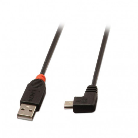 1m USB 2.0 Cable 90 Degree Black AM to 90 Degree Mini B Male