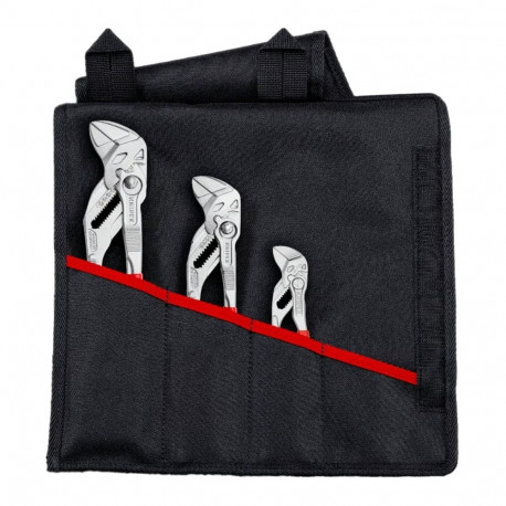 Zangenschlüssel-Set, 3-teilig (rot, in Falttasche)