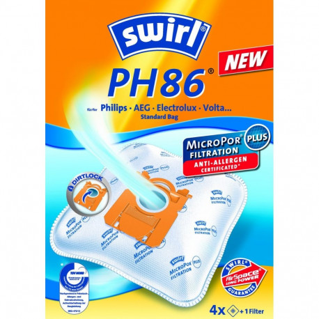 Staubsaugerbeutel PH86/ PH99 EcoPor (4 Beutel, 1 Abluftfilter)