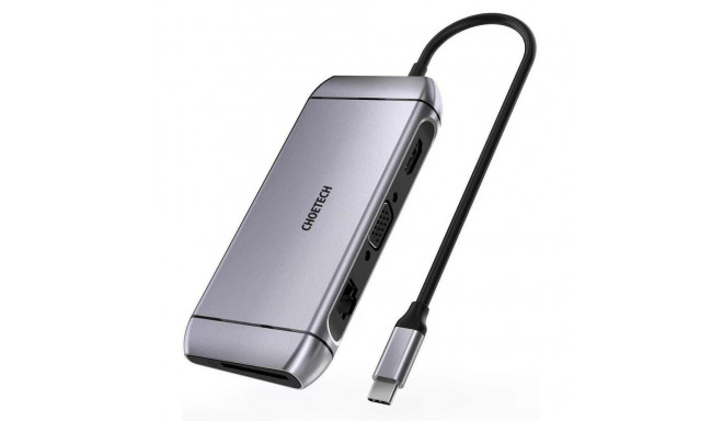 Choetech 9in1 multifunctional USB Type C HUB - 3x USB 3.2 Gen 1 / SD and TF memory card reader / HDM