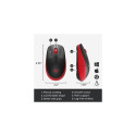 Logitech M190 Full-Size Wireless Mouse, RF Wireless, 1000 DPI, Red
