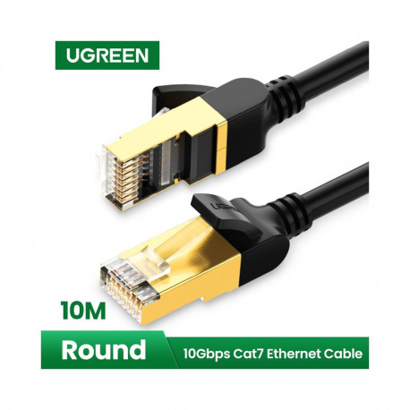UGREEN võrgukaabel NW107 RJ45 ümar Cat.7 STP 10m, must