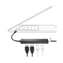 Õhuke USB-C jaotur, 4 pordiga 2xUSB-A, 2xUSB-C
