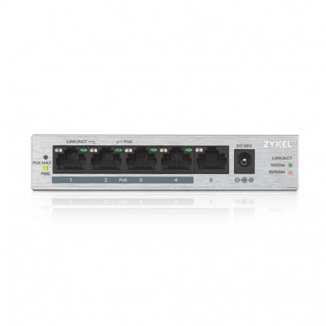 GS1005-HP 5 port Gigabit PoE+ mittehallatav lauapealne kommutaator 60W