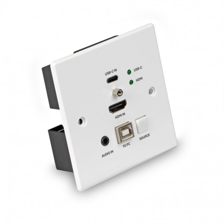 AV Extender - LINDY Cat.6 HDMI 4K60 & Type C HDBaseT UK Wall Plate KVM Extender, 150 m