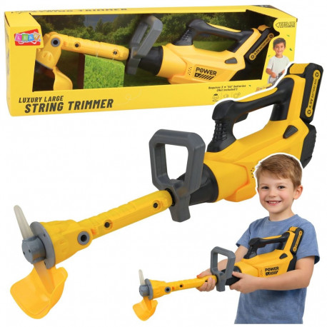 Laste aiatrimmer helide ja tuledega, kummist tera, kollane