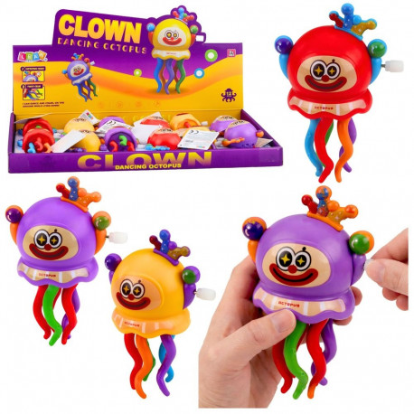 Nakręcana Zabawka Ośmiornica Klaun Jeździ Rusza Mackami