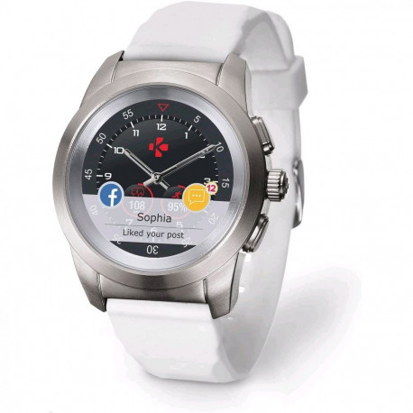 MyKronoz ZeTime Smart Watch Silver/White Silicon Flat