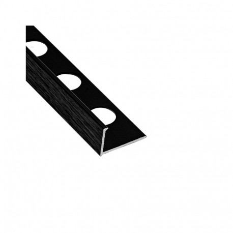 Alumiiniumist L-liist 10 mm/2.6M harjatud Firen must