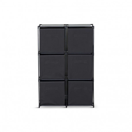 SHELF L WITH BOXES BLACK 68.5X34.5X101