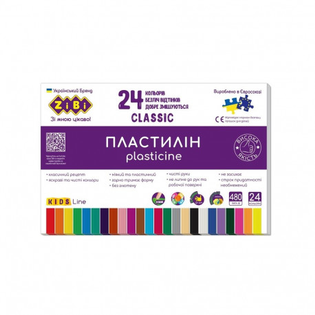 CLASSIC PLASTICINE 24 COLORS 480G