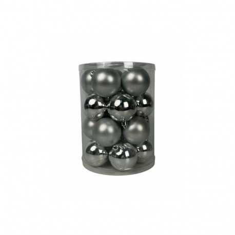 BAUBLES PLAST CHRISTM SILVER D6CM 20PCS