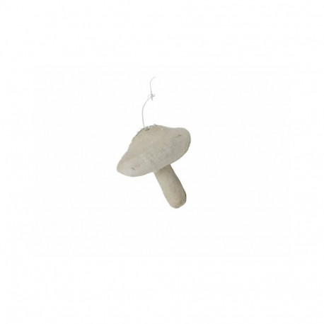 DECORATION CHRISTMAS MUSHROOM WHITE 8CM