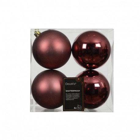 Plastikust roosad jõulukuulid D10cm 4pcs