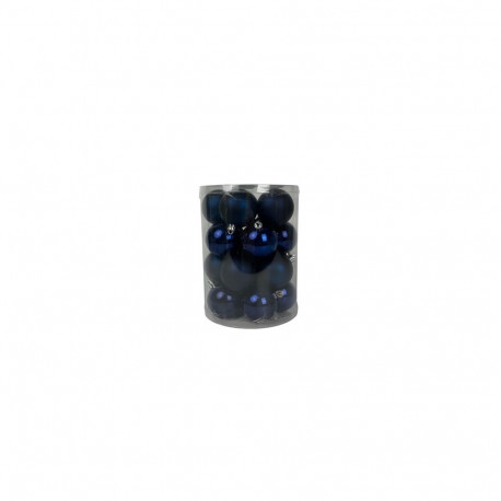 BAUBLES PLASTIC CHRISTM BLUE D6CM 20PCS