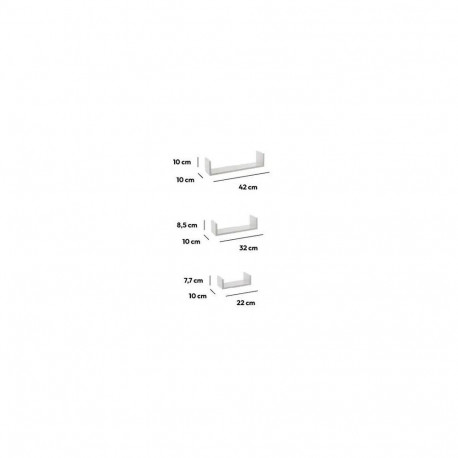 3 SHELVES SET WHITE