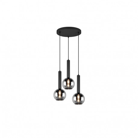 Clayton rippvalgusti 3xE27 mattmust